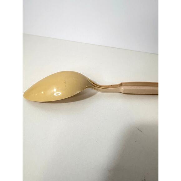 Vintage Ekco Solid Serving Spoon Nylon Plastic USA Almond Tan 11" - Picture 5 of 6